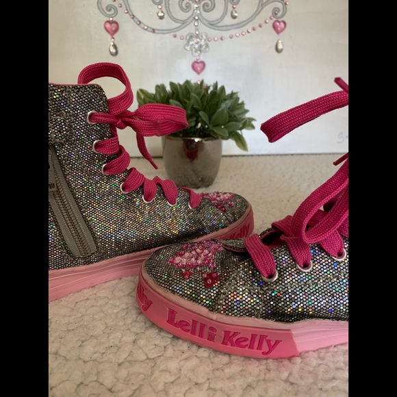 Lelli Kelly pink and silver high tops - Picture 12 of 16